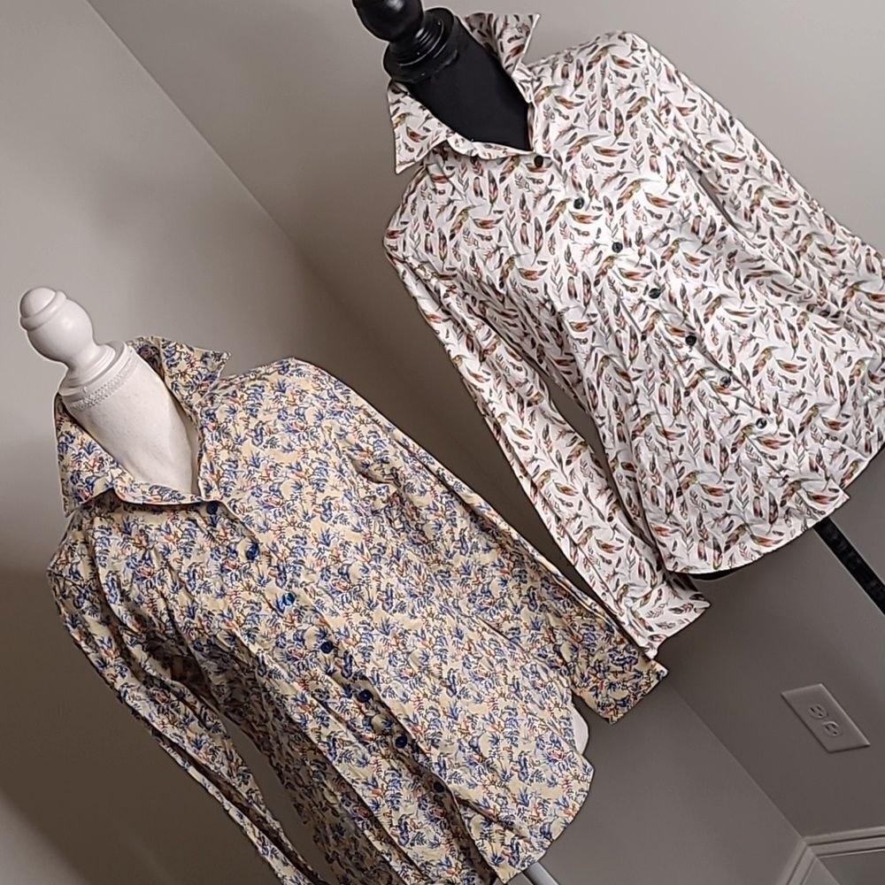 A bundle of 2 homemade button front  tops